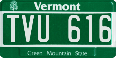 VT license plate TVU616