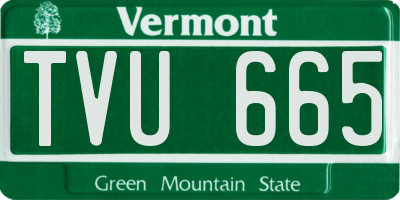 VT license plate TVU665