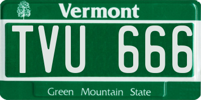 VT license plate TVU666