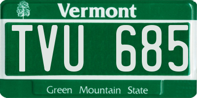 VT license plate TVU685