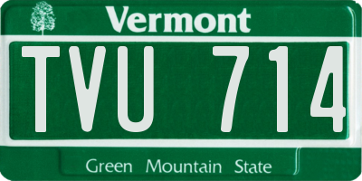 VT license plate TVU714
