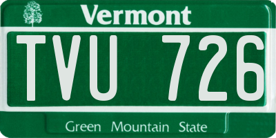 VT license plate TVU726