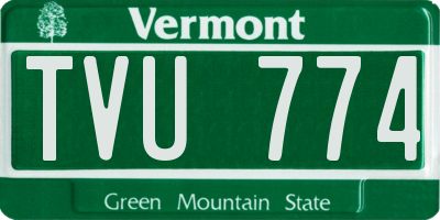 VT license plate TVU774