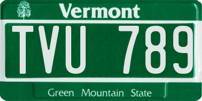 VT license plate TVU789