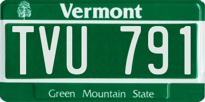 VT license plate TVU791