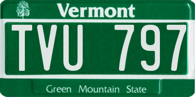 VT license plate TVU797