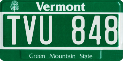 VT license plate TVU848