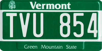 VT license plate TVU854