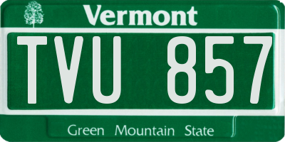 VT license plate TVU857