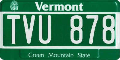 VT license plate TVU878