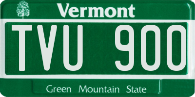 VT license plate TVU900