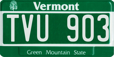 VT license plate TVU903