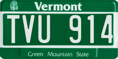 VT license plate TVU914