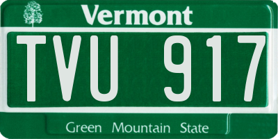 VT license plate TVU917