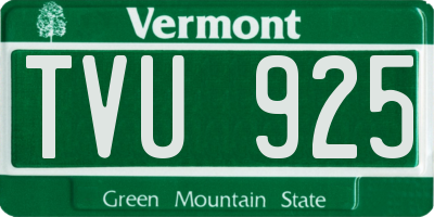 VT license plate TVU925