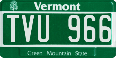 VT license plate TVU966