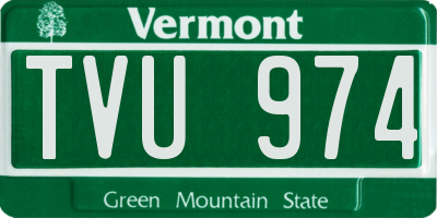 VT license plate TVU974