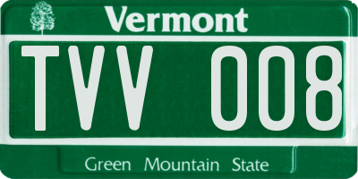 VT license plate TVV008