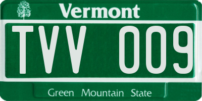 VT license plate TVV009
