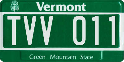 VT license plate TVV011