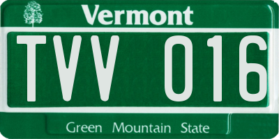 VT license plate TVV016