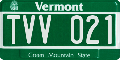 VT license plate TVV021