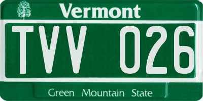 VT license plate TVV026
