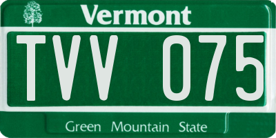 VT license plate TVV075