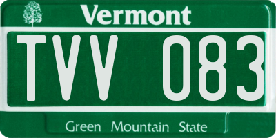 VT license plate TVV083