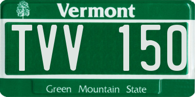 VT license plate TVV150