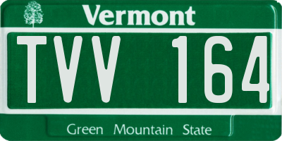 VT license plate TVV164