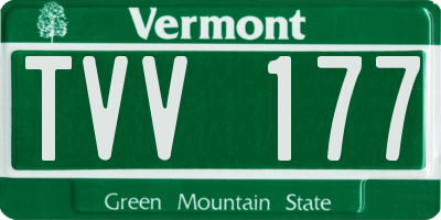 VT license plate TVV177