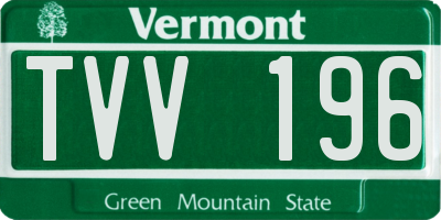 VT license plate TVV196
