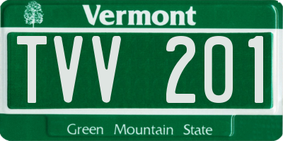 VT license plate TVV201