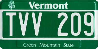 VT license plate TVV209