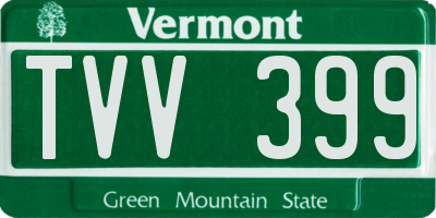 VT license plate TVV399