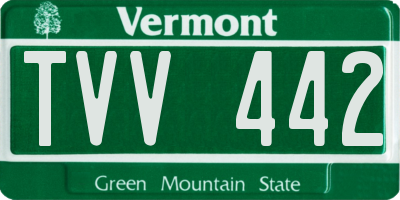 VT license plate TVV442