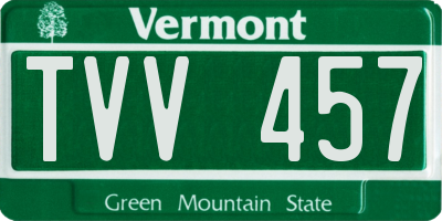 VT license plate TVV457
