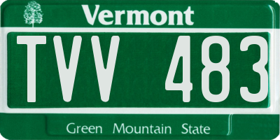 VT license plate TVV483