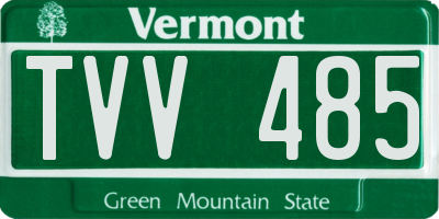 VT license plate TVV485