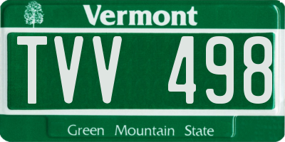 VT license plate TVV498