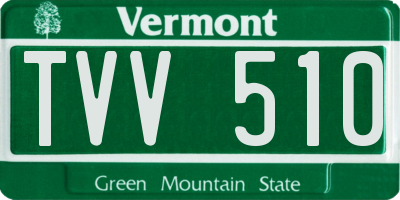 VT license plate TVV510