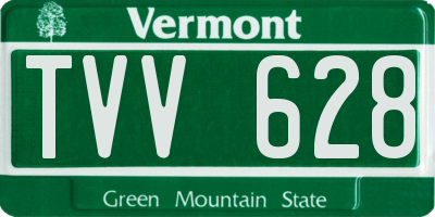 VT license plate TVV628
