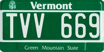 VT license plate TVV669