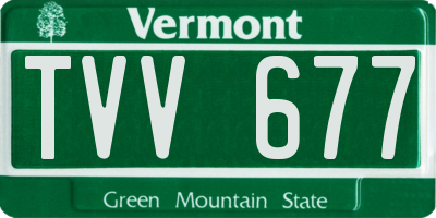 VT license plate TVV677
