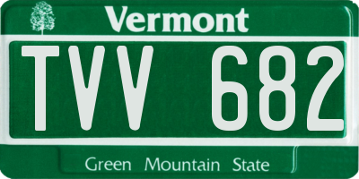 VT license plate TVV682