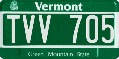 VT license plate TVV705