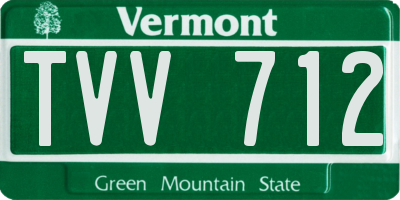 VT license plate TVV712