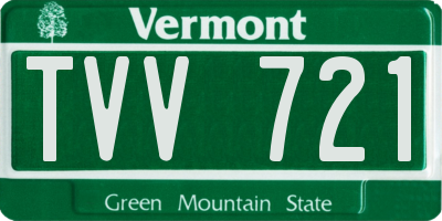 VT license plate TVV721