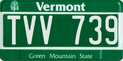 VT license plate TVV739